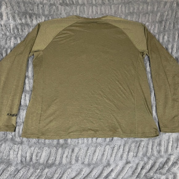 Kuiu 3XL Long Sleeve Merino Wool Base Layer T-Shirt Ram Skull Logo Olive Green - Picture 3 of 7